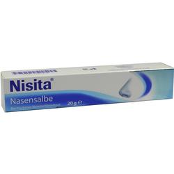 Eine Schachtel mit Nasensalbe der Marke Nisita für trockene Nasenschleimhaut.