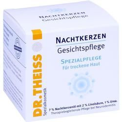Weiße Verpackung einer Nachtkerzen-Gesichtspflege für trockene Haut.