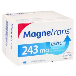 Eine Packung Magnetrans-Kapseln mit 243 mg Magnesium.