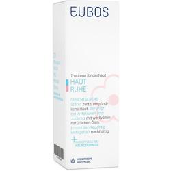 Weiße Schachtel mit Aufschrift "EUBOS Haut Ruhe", für trockene Kinderhaut.