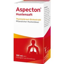 Eine rote und weiße Packung von Hustensaft mit einer Lungenabbildung.